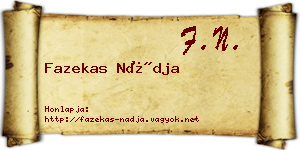 Fazekas Nádja névjegykártya